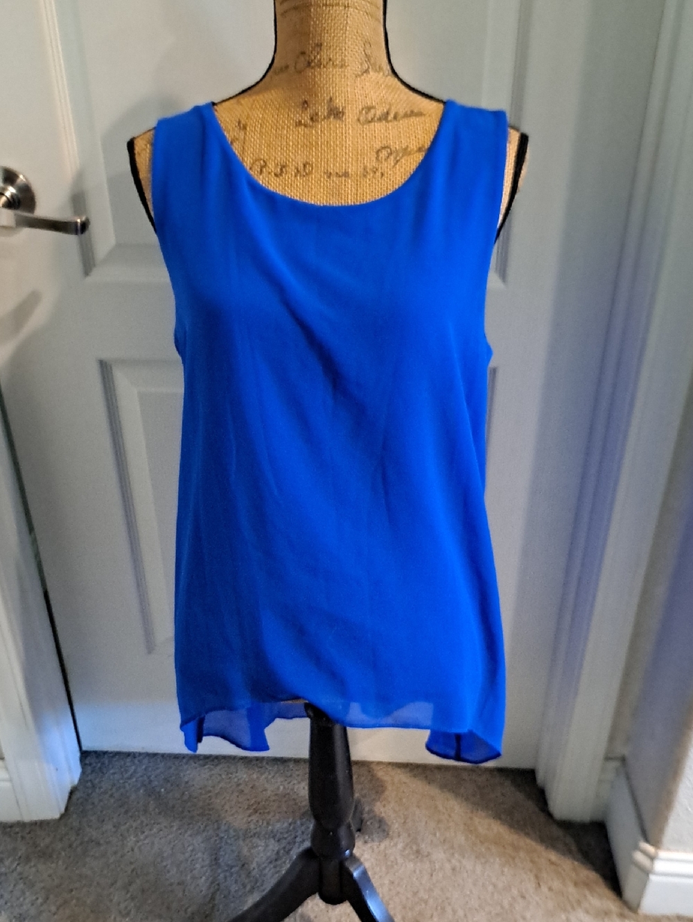 Calvin Klein Tank Royal Blue Hi-low Hem Lg Exc Condition